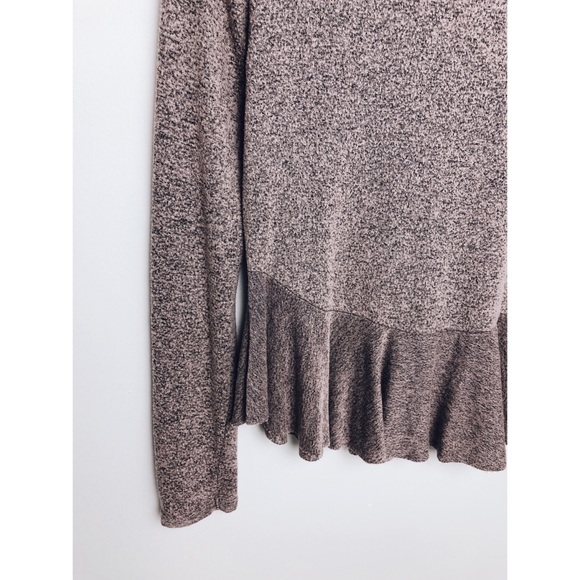 🌻 Paper Crane Pink Mauve Heather Knit Peplum Top - Picture 3 of 5